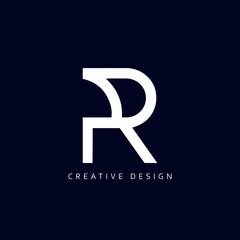Obraz premium R Logo Design, Creative Professional Trendy Letter R Monogram in Black and White Color