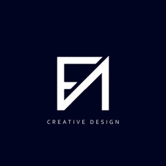 EA Logo Design, Creative Professional Trendy Letter EA Monogram in Black and White Color