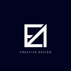 EA Logo Design, Creative Professional Trendy Letter EA Monogram in Black and White Color