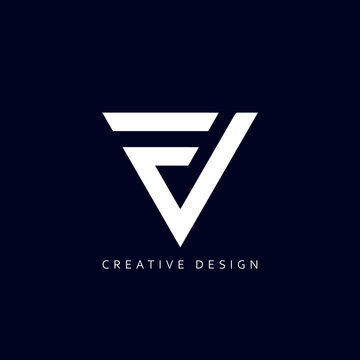 FV Logo Design, Creative Professional Trendy Letter FV Monogram in Black and White Color