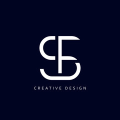 Obraz premium SF Logo Design, Creative Professional Trendy Letter SF Monogram in Black and White Color