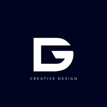 DG Logo Design, Creative Professional Trendy Letter DG Monogram in Black and White Color