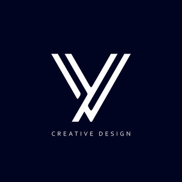 VY Logo Design, Creative Professional Trendy Letter VY Monogram in Black and White Color