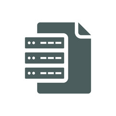Database, document, hosting icon. Gray vector graphics.