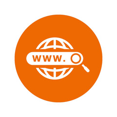 Domain, registration, www icon. Simple editable vector graphics.