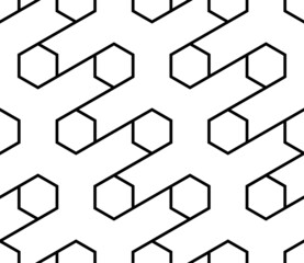 Vector seamless texture. Modern geometric background. Grid with hexagonal cells.