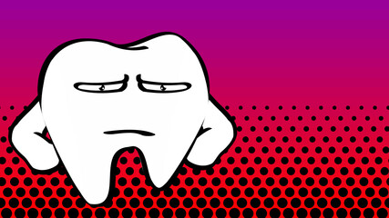 molar tooth character cartoon background illustration. vector format, kawaii expression