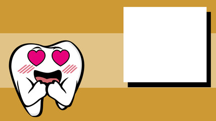molar tooth character cartoon background illustration. vector format, kawaii expression