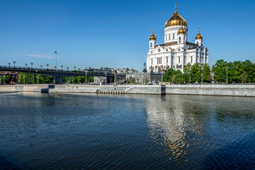 Cathedral of Christ the Savior and Patriarchal Bridge, Moscow, Russia