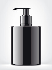 Black Dropper bottle on background. 