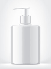 White Dropper bottle on background. 