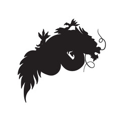 Dragon mystic animal silhouette tattoo vector