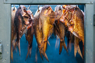 still life of smoked fish