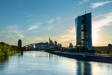 Frankfurt Skyline during sunset