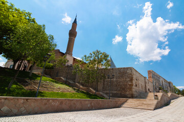 Alaaddin Keykubad Mosque in Konya at daytime. Seljuk architecture background