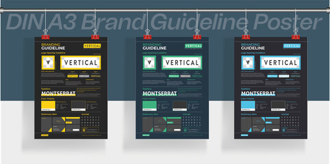 A3 Brand Guideline Poster DIN A3 Brand Guideline Brand Identity Guideline Brand Manual Minimal Brand Guideline Identity Design Guideline Design corporate identity