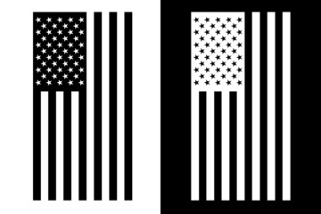 Black and White American Flag