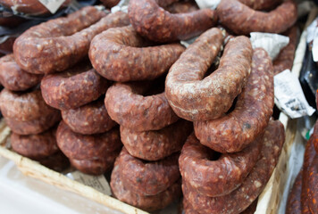 Iberian cured spicy sausage or salchichon