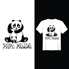 Papa Panda Fathers Day T-Shirt Design