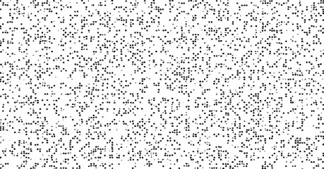 Rough, irregular texture composed of monochrome geometric elements. Overlay distressed grunge background. Abstract vector illustration. Isolated on white background. EPS10