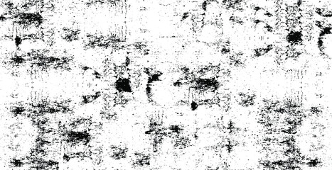 Fototapeta premium Monochrome texture composed of irregular graphic elements. Distressed uneven grunge background. Abstract vector illustration. Overlay for interesting effect and depth. Isolated on white background.