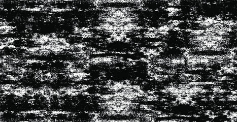 Monochrome texture composed of irregular graphic elements. Distressed uneven grunge background. Abstract vector illustration. Overlay for interesting effect and depth. Isolated on white background.