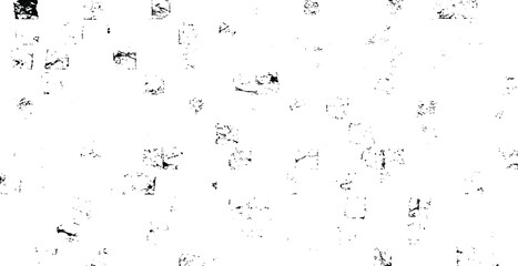 Monochrome texture composed of irregular graphic elements. Distressed uneven grunge background. Abstract vector illustration. Overlay for interesting effect and depth. Isolated on white background.