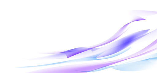 Abstract flowing colorful waves on white background. Copy space
