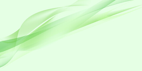 Abstract flowing waves on bright green background. Copy space
