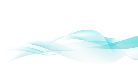 Abstract flowing blue waves on white background. Copy space