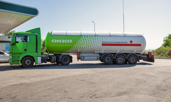 OKKO gas tank truck in Kryvyi Rih, Ukraine.