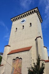 Fototapeta na wymiar Munich, Bavaria, Germany - 08.07.2021: A view of the historical ISARTOR gate