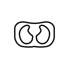 CT scan of the lungs line icon. Isolated vector element.