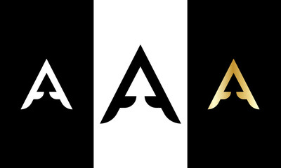  letter A logo with inside arrow design