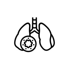 Pulmonary disease astma line icon. Isolated vector element.
