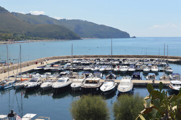 Boats at dock in Porto di Sperlonga, Italy - 509890389