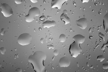 Water drops on glass for background, macro photography
