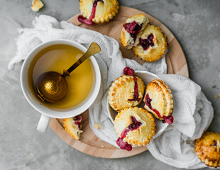 cookies with tea dessert tasty