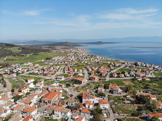 Obraz premium Cunda Island view from top. Resort town - Cunda in the coast of Ayvalik, Balikesir Province. Turkey