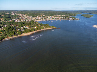 Panoramic aerial view of Itacaré, coast of Bahia in Brazil