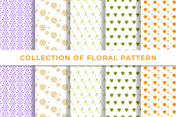 colorful floral Collection of geometric seamless patterns simple minimal design