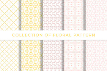 colorful floral Collection of geometric seamless patterns simple minimal design