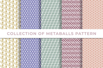 Metaball Collection of geometric seamless patterns simple minimal design