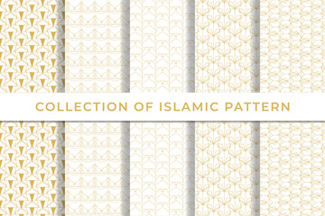 Islamic Collection of geometric seamless patterns simple minimal design