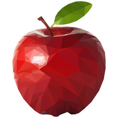 Ripe juicy apple in low poly style