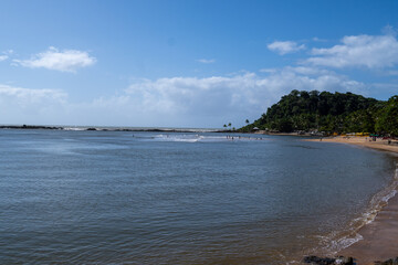 Beautiful paradisiacal and deserted beach on the coast of Brazil