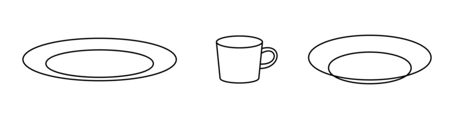 Minimalist tableware icons