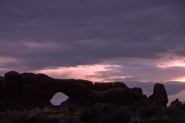 Scenic Sunrise Landscape in Arches National Park Utah