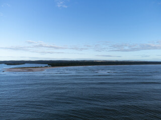 Sandbar separating river and sea in the midst of nature - Itacar&eacute;, Bahia, Brazil