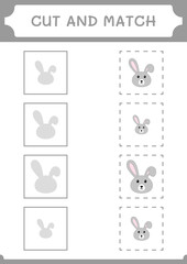 Cut and match parts of Rabbit, game for children. Vector illustration, printable worksheet